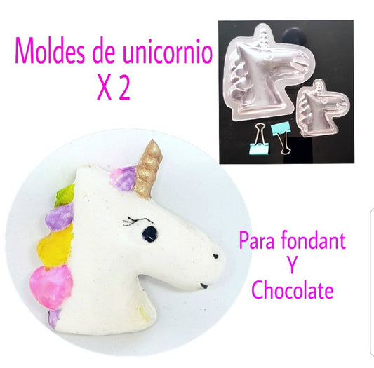 "Molde de unicornio x 2 policarbonato rep3-0096"