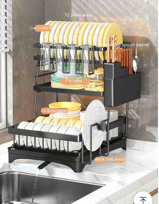 Escurridor tres pisos con cestas.