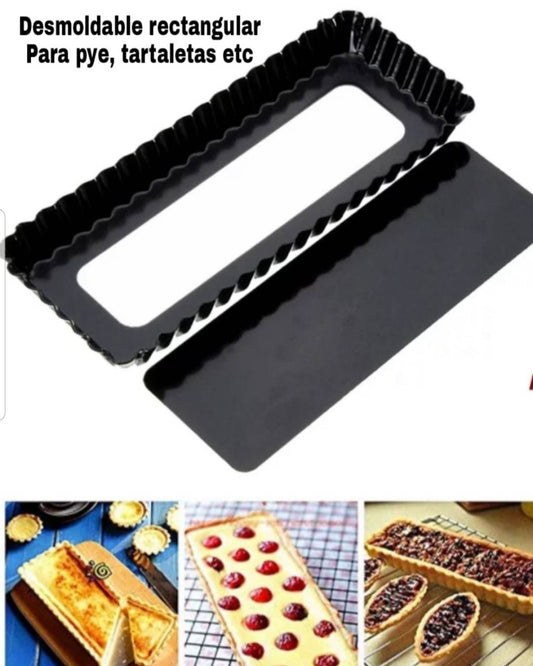 Molde rectangular para tartaletas y pye
